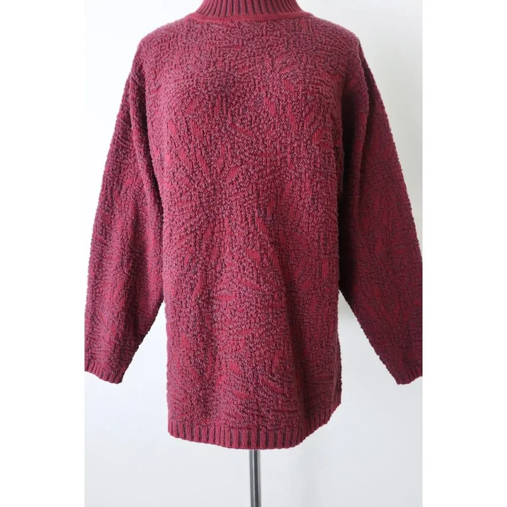 Chris Triola Size S 100% Cotton Red Knit Sweater Pullover One of A Kind - Picture 3 of 11